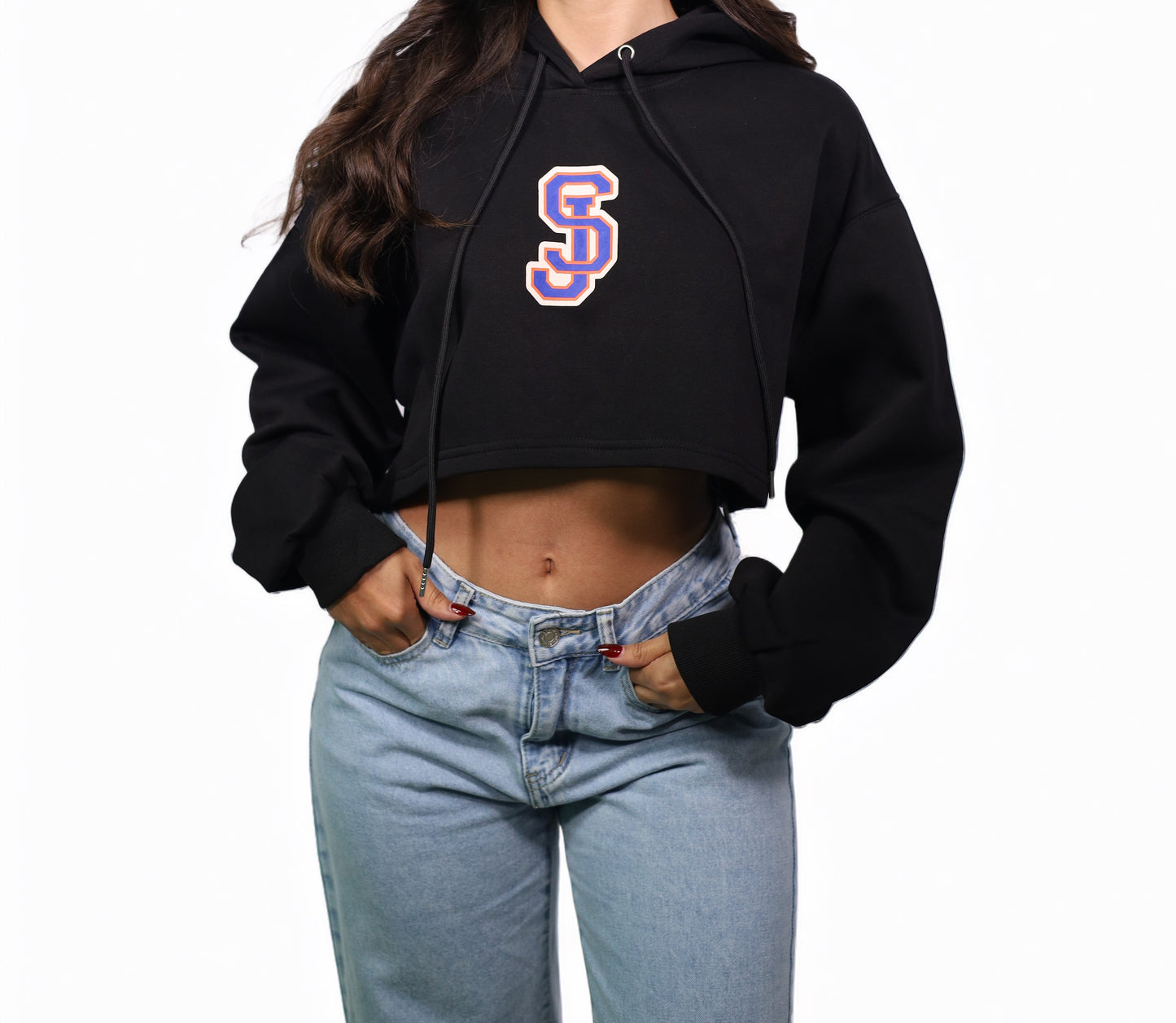 Senadores Black Crop-top Hoodie