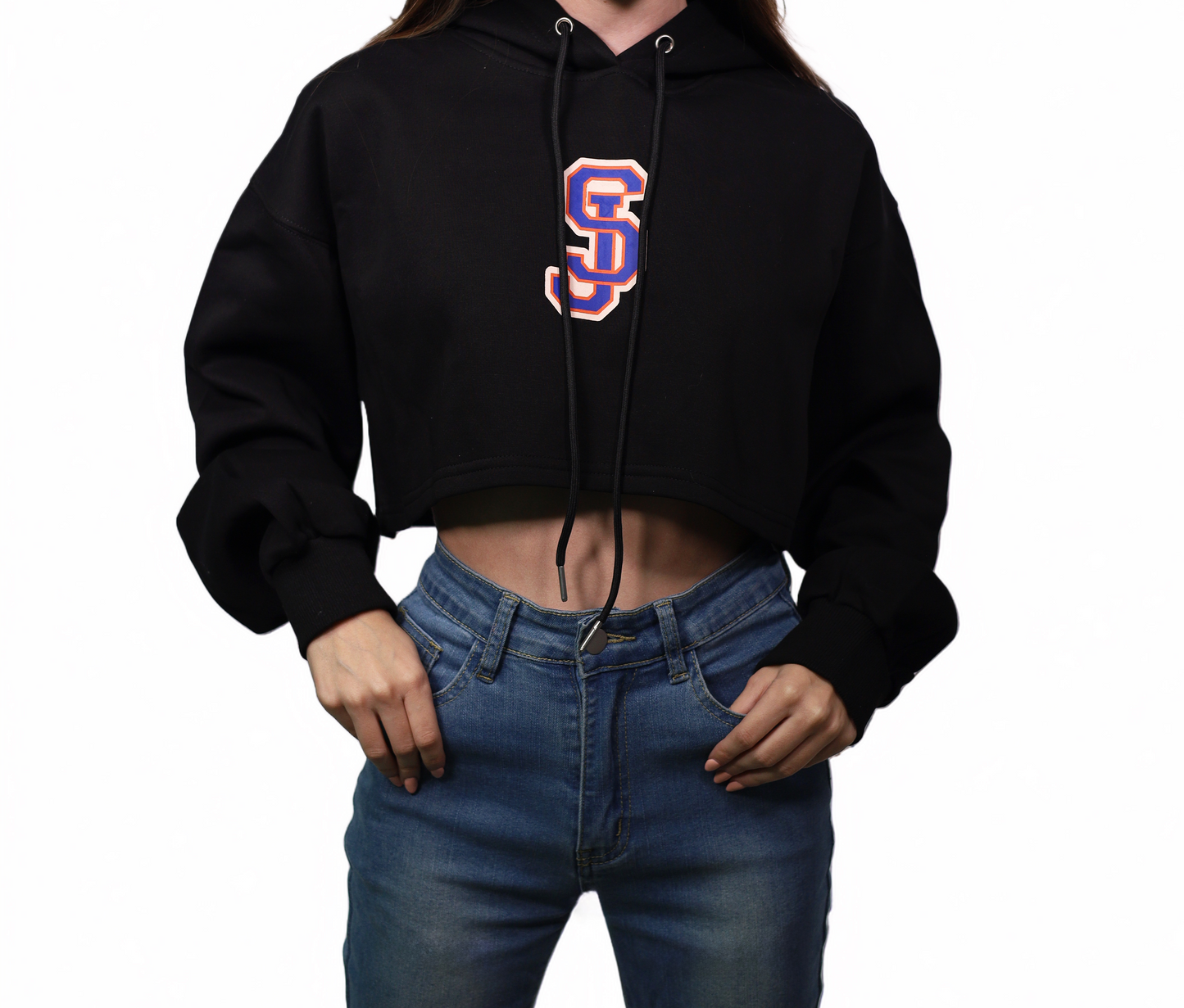 Senadores Black Crop-top Hoodie